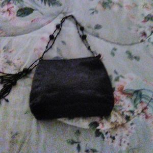 Ladies Black Satin Evening Bag